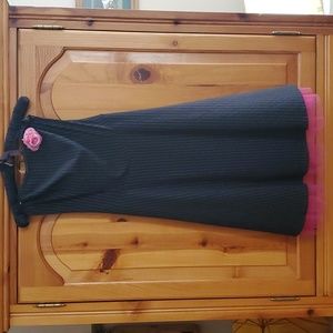 Black pinstrip cocktail/party dress